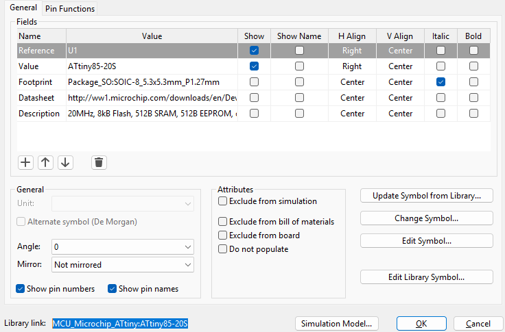 KiCAD Symbol Properties